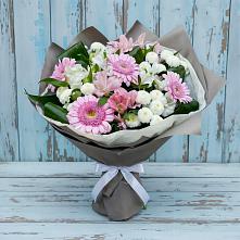 Букет цветов из:  Герберы, Альстромерии и Хризантемы в Кондопоге