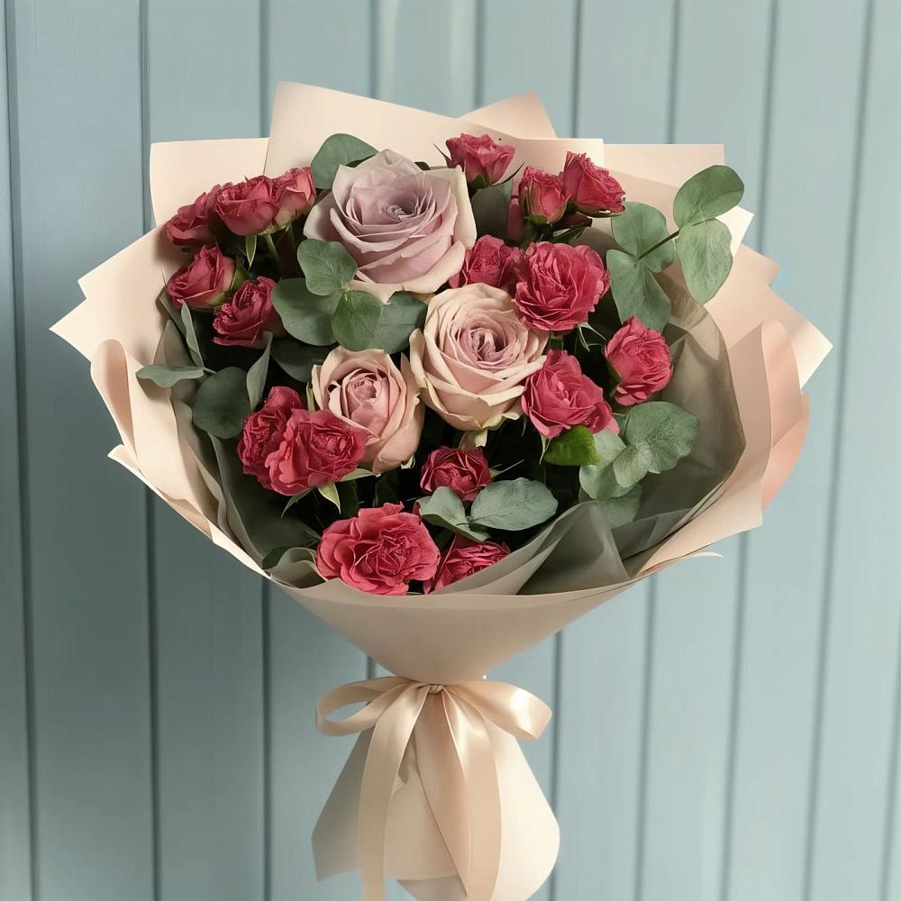 Букет цветов из: Гвоздики и Розы в Кондопоге
