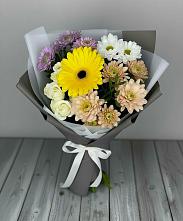 Букет цветов из:  Розы, Герберы и Хризантемы #REPLACE_PRED# Кондопоге