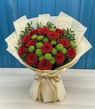 Букет цветов из:  Розы и Хризантемы в Кондопоге