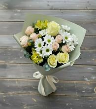 Букет цветов из:  Альстромерии, Розы и Хризантемы в Кондопоге