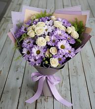 Букет цветов из:  Хризантемы и Розы в Кондопоге