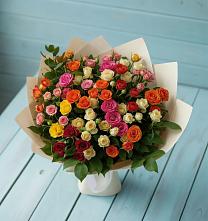 Букет Микс из разноцветных кустовых роз #REPLACE_PRED# Кондопоге